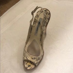 Brian Atwood snakeskin wedges